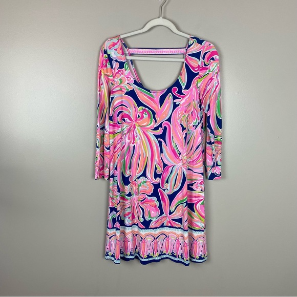 Lilly Pulitzer Emma Dress in Banana Flambe’ Size Small open back - Picture 2 of 10